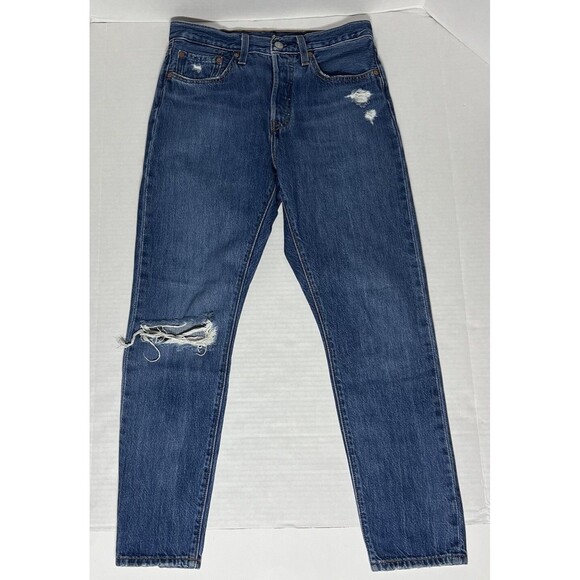 Levi's Jeans Women's Blue 721 High Rise Big E Skinny Denim Size 27x28 - Picture 2 of 16